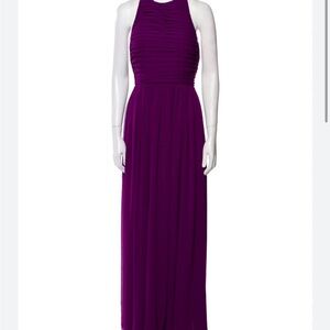 Alice + Olivia Sleeveless Halter Maxi Dress in Plum